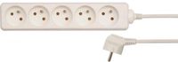 Vorel Serie - Witte Verlengsnoer - 5 Stopcontacten - 5m - Geaard