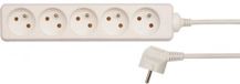 Vorel Serie - Witte Verlengsnoer - 5 Stopcontacten - 5m - Geaard