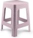 Plasticforte Tabouret - Rotan Line - Vieux Rose - Plastique - 45 cm de haut