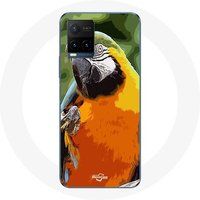 Maniacase Hoesje voor Vivo Y21s 2021 / Y21 2021 Aras Papegaai Oranje groen