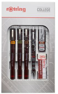 Rotring Isograph Pennenset | 9 stuks | Zwart | 0,25 mm, 0,35 mm, 0,5 mm | Multicolour