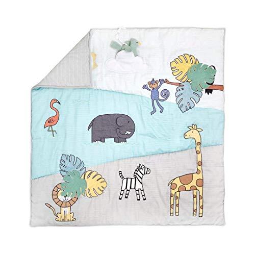 aden + anais Baby Bonding Speelmat - Omkeerbaar 114 x 114cm Katoen mousseline Baby Mat - Opvouwbaar Spel- & Tummy Time Kussen - Sensory Development Toys - Machine Wasbaar - Niet giftig, PVC vrij