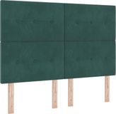 vidaXL Boxspring Bed met Hoofdeinde Donkergroen 140 x 190 cm Fluweel