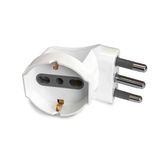 Schuko Schuko adapter 90°: 1x bus 10/16A met Schuko vs stekker 16A