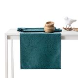 AmeliaHome Tafelloper 30 x 100 cm lotuseffect waterafstotend bladeren Petrol Gaia