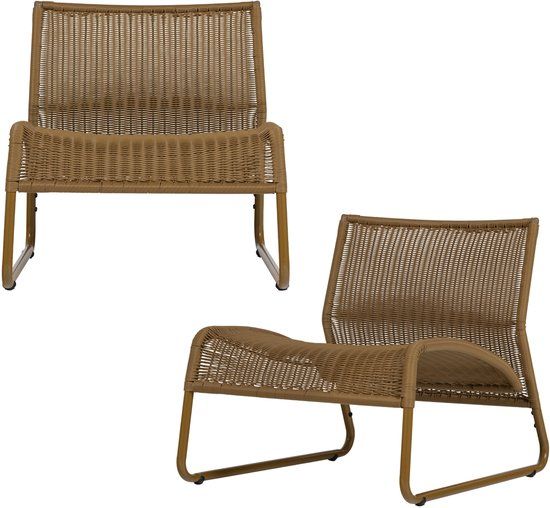 WOOOD West Tuin Loungestoelen - Kunststof - Honinggeel - Set van 2
