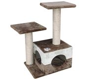 Dehner Kattenkrabpaal Mia, ca. 70 x 34 x 45 cm, sisal/pluche, beige/bruin