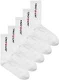 Jack & Jones Heren Sportsokken JACCORP OLD LOGO Tennissokken 5-Pack Wit