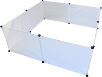 Lowlander Lowander Kittenren / Puppyren - 140x140x50cm - Zwart/Wit - Aluminium