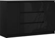 3E 3xE living.com Kast matzwart glanzend zwart 120 x 39 x 78 cm 2 deuren 3 lades