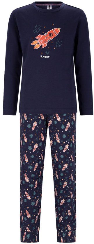B.Nosy YNOOS-6905 Jongens Pyjamaset - Navy - Katoenmix - Maat 158-164