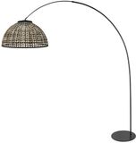Anne Lighting - Curve vloerlamp - naturel zwart - bamboe metaal - booglamp - E27