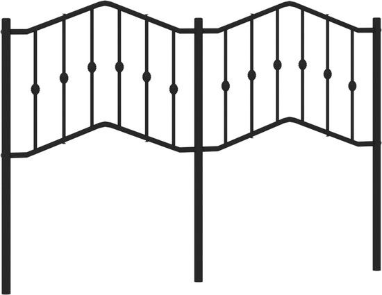 vidaXL Hoofdbord 150 cm metaal zwart