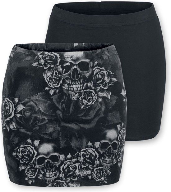 Black Premium by EMP Zwart met grijze rok in dubbelpak - Dames - 3XL