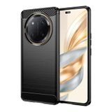 Honor Coque Honor X60 Pro en TPU Brossé - Fibre de Carbone - Noire
