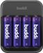 Buddi Battery Charger AA + AAA Batterij USB-C Oplader 4 Stuks Zwart