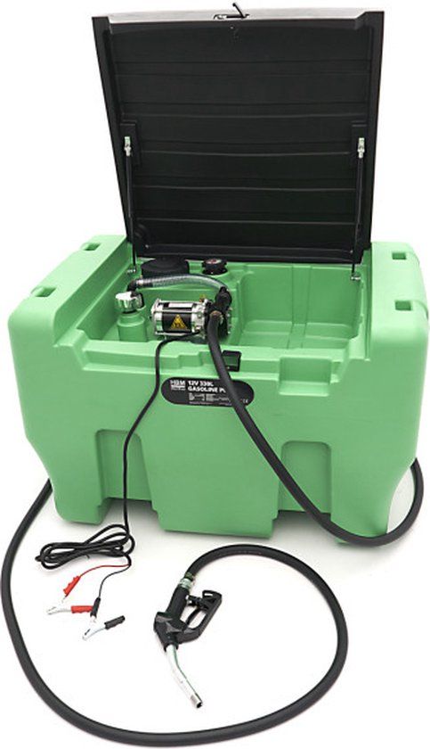 HBM 12 Volt 330 Liter benzinepomp met tank en deksel
