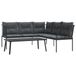 vidaXL Loungeset met kussens, staal en textileen, zwart