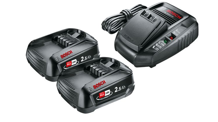 Bosch 18V 2x2.5Ah Battery & Charger Set - 1600A011LD