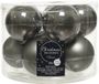 Decoris Kaemingk 10x stuks kerstballen antraciet (warm grey) van glas 6 cm - mat/glans - Kerstboomversiering