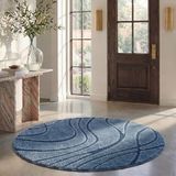 SAFAVIEH Florida Shag Collection, hoogpolig, blauw, 122 x 122 cm