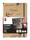Marabu 161200000100 - Notebook Art Journal, 180 g/m², 72 vellen, DIN A5, natuurlijk wit, fijn gekorreld, mat, zuurvrij, lichtbestendig, hoogwaardige draadbinding en vouwtas binnen