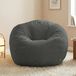 XXL pouf en velours côtelé avec rembourrage, poignée de transport, gris