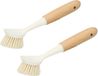 Alpina Brosse à vaisselle avec poils durs - 2x - bois/plastique - boucle de suspension