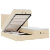 VidaXL Ottoman Bed with Mattresses Cream Fabric 200x200cm
