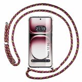 Transparante Oppo Transparante beschermhoes voor Oppo Reno 12 5G, met koord, roze/goud