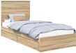 vidaXL Lit de rangement avec tiroir Chêne Sonoma 90 x 190 cm Bois composite