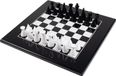 Pièces d'échecs italiennes, blanc, bois d'acacia, design moderne + échiquier, noir/blanc. 40 pièces