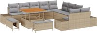 vidaXL Tuinbank - Set - 13 - st - Beige - poly - rattan