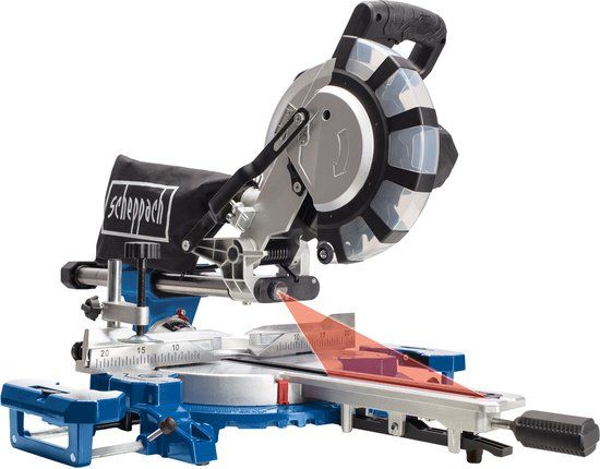 Scheppach Afkort-trekverstekzaag HM254SPX - 2200W | 255mm | Laser, LED en draaitafel | 2 zaagbladen