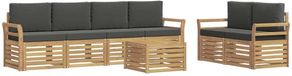 vidaXL - Buiten - bank - set - 7 - st - Wit - en - antracietkleurig - Polyester