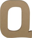 Décopatch AC868C - Een standaard van bruin papier-maché 16,5 x 2,5 x 20 cm, letter Q