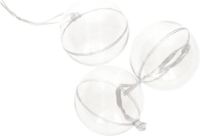 Gerimport DIY kerstballen - 3 stuks - 6 cm diameter - Transparant