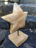 Wohnlust Teak houten ster op voetstuk. Houten ster - groot