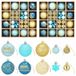 vidaXL Kerstballenset - 88 st - Donkerblauw, lichtblauw en goud - Ø 6 cm