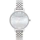Olivia Burton Bejewelled Lace Silver Bracelet Watch OB16MV101 Dameshorloge
