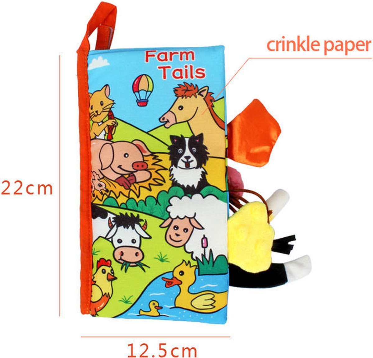 Belepa Baby boek/knisperboekje /kerstcadeau/ Educatief Baby Speelgoed /Zacht Baby boek /Zacht Speelgoed/Speelgoed voor baby/ Speelgoed Voor Kinderen/ "farm tails" thema