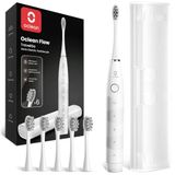 Oclean Sonic Electric Toothbrush TravelGo FlowSet, 180 Days Battery Life, 76000 VPM Motor, 5 Modes, Waterproof, USB C Rechargeable, 6 Replacement Heads & Travel Case, Eco-friendly Packaging, White