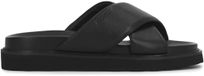 Kazar Zwarte Leren Platte Sandalen Dames Maat 38