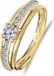 Lucardi Dames Ring met zirkonia - Ring - Cadeau - 14 Karaat Goud - Geelgoud