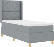 vidaXL Boxspring bed met hoofdeinde Lichtgrijs 80 x 200 cm Stof