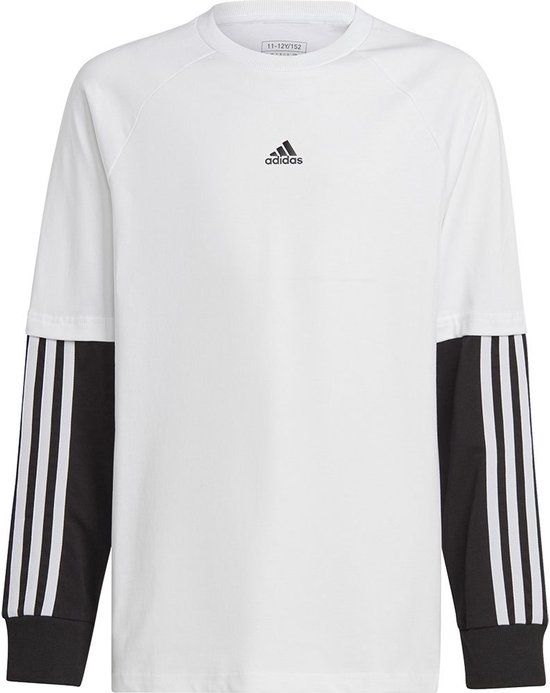 Adidas Street Jam 2in1 T-shirt Met Lange Mouwen Wit 7-8 Years Jongen