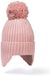 Minoti bonnet d'hiver confortable rose - enfants avec cache-oreilles et pompon