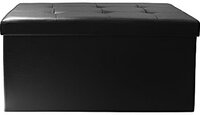 The Home Deco Factory HD3404 Coffre Banc Pliable PU Noir 76 x 37,5 x 37,5 cm