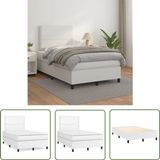 vidaXL Boxspring met matras kunstleer wit 120x200 cm
