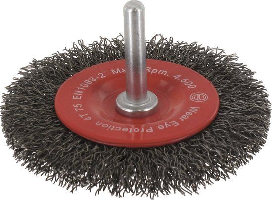 Rotec Stiftborstel sch.6mm Ø100x0,30 mm x 12 mm gegolfd staaldraad